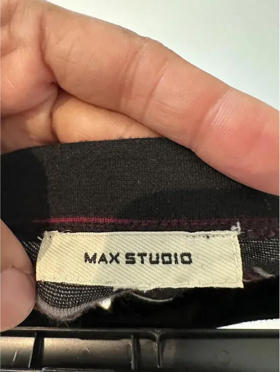 Max Studio Women's Black Striped Knee-Length Skirt - Picture 4 of 4